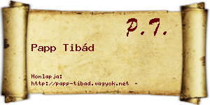 Papp Tibád névjegykártya